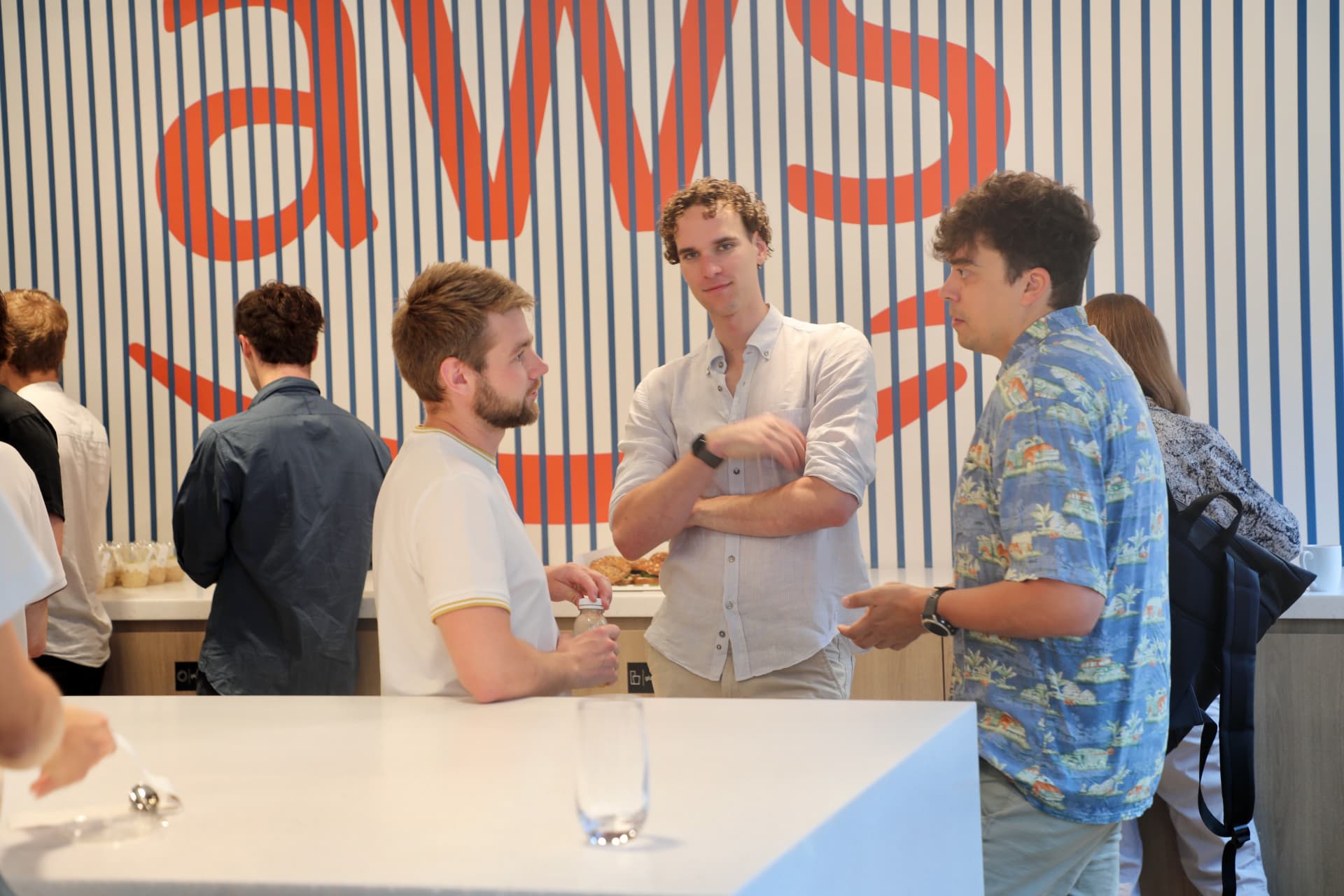 Attendees networking between sessions